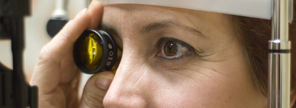 Eye care, Woman at a diabetic eye exam in Gainesville, TX